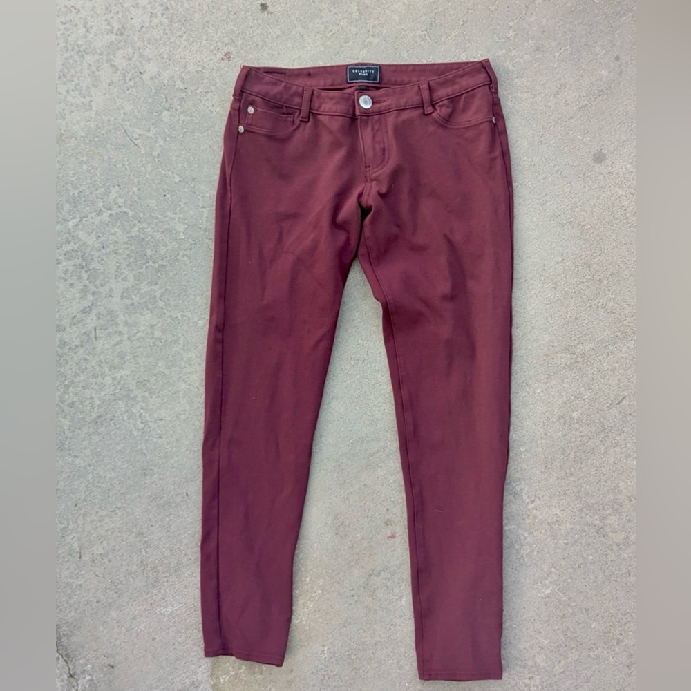 Celebrity Pink Women's Dark Red Skinny Jeans